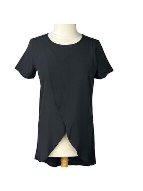 Unbranded Tunic Shirt Womens Small Black New Asymmetrical Hem